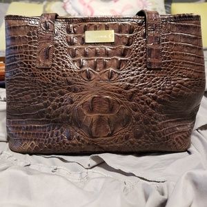 Brahmin Expandable Side Croc Embossed Tote
